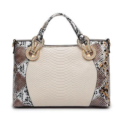 2016 Snake Skin Bags Women Handbag Luxury Serpentine PU Leather Handbags Women Hand Bags Designer Famous Brand Shoulder Bag Tote
