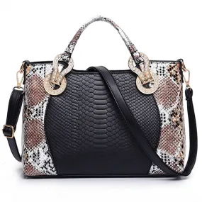 2016 Snake Skin Bags Women Handbag Luxury Serpentine PU Leather Handbags Women Hand Bags Designer Famous Brand Shoulder Bag Tote