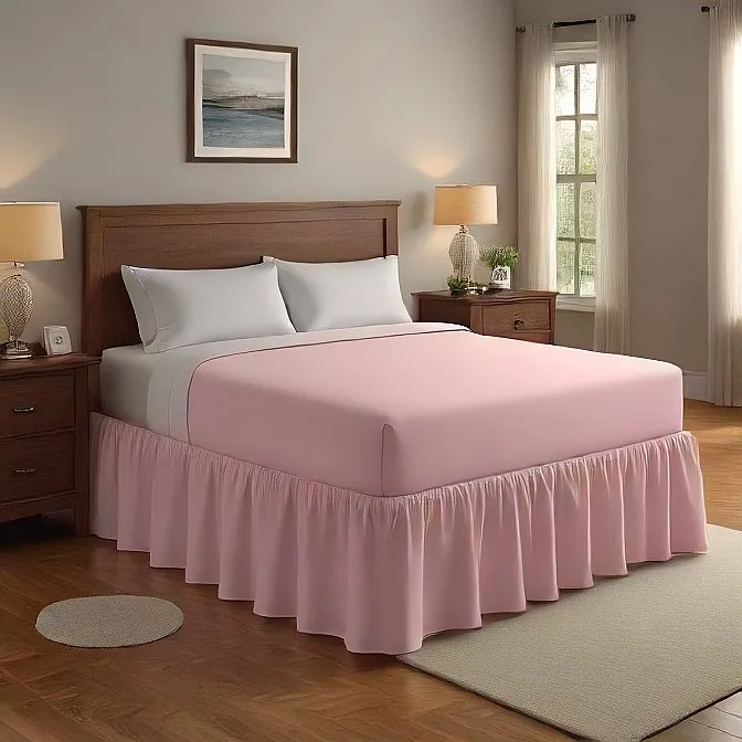 34" Inch Drop Wrap-Around Bed Skirt Ivory 1-Piece Egyptian Cotton