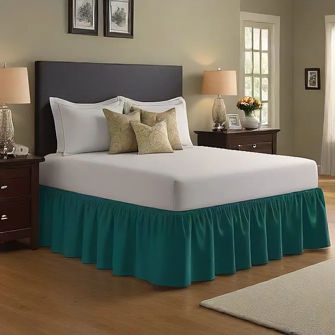 34" Inch Drop Wrap-Around Bed Skirt Ivory 1-Piece Egyptian Cotton