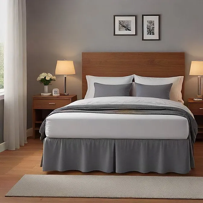 34" Inch Drop Wrap-Around Bed Skirt Ivory 1-Piece Egyptian Cotton