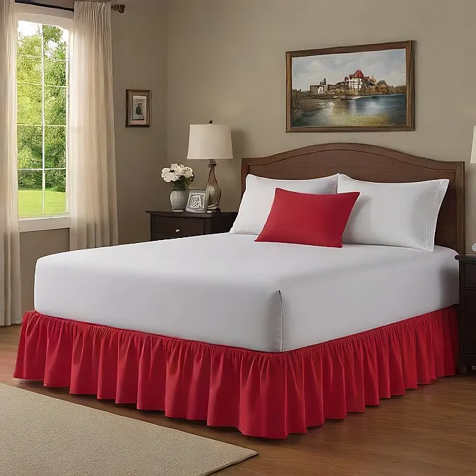 34" Inch Drop Wrap-Around Bed Skirt Ivory 1-Piece Egyptian Cotton