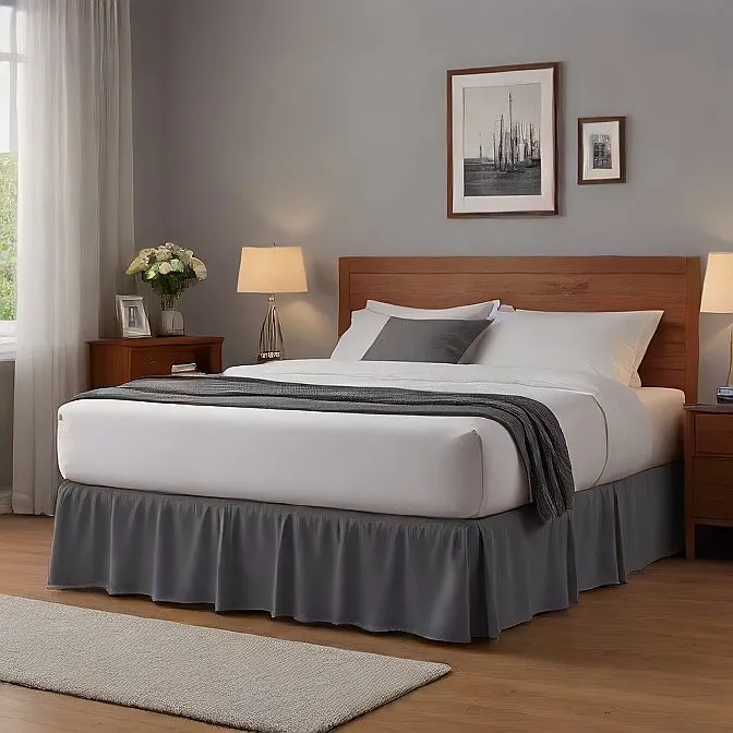 34" Inch Drop Wrap-Around Bed Skirt Ivory 1-Piece Egyptian Cotton