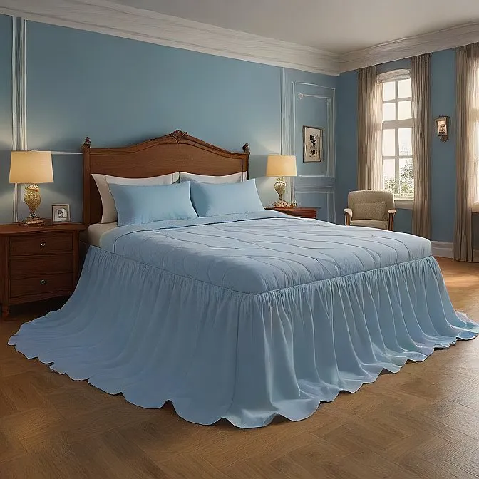 34" Inch Drop Wrap-Around Bed Skirt Ivory 1-Piece Egyptian Cotton