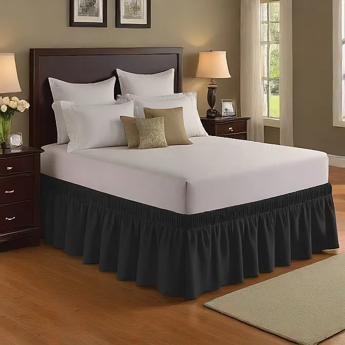 34" Inch Drop Wrap-Around Bed Skirt Ivory 1-Piece Egyptian Cotton