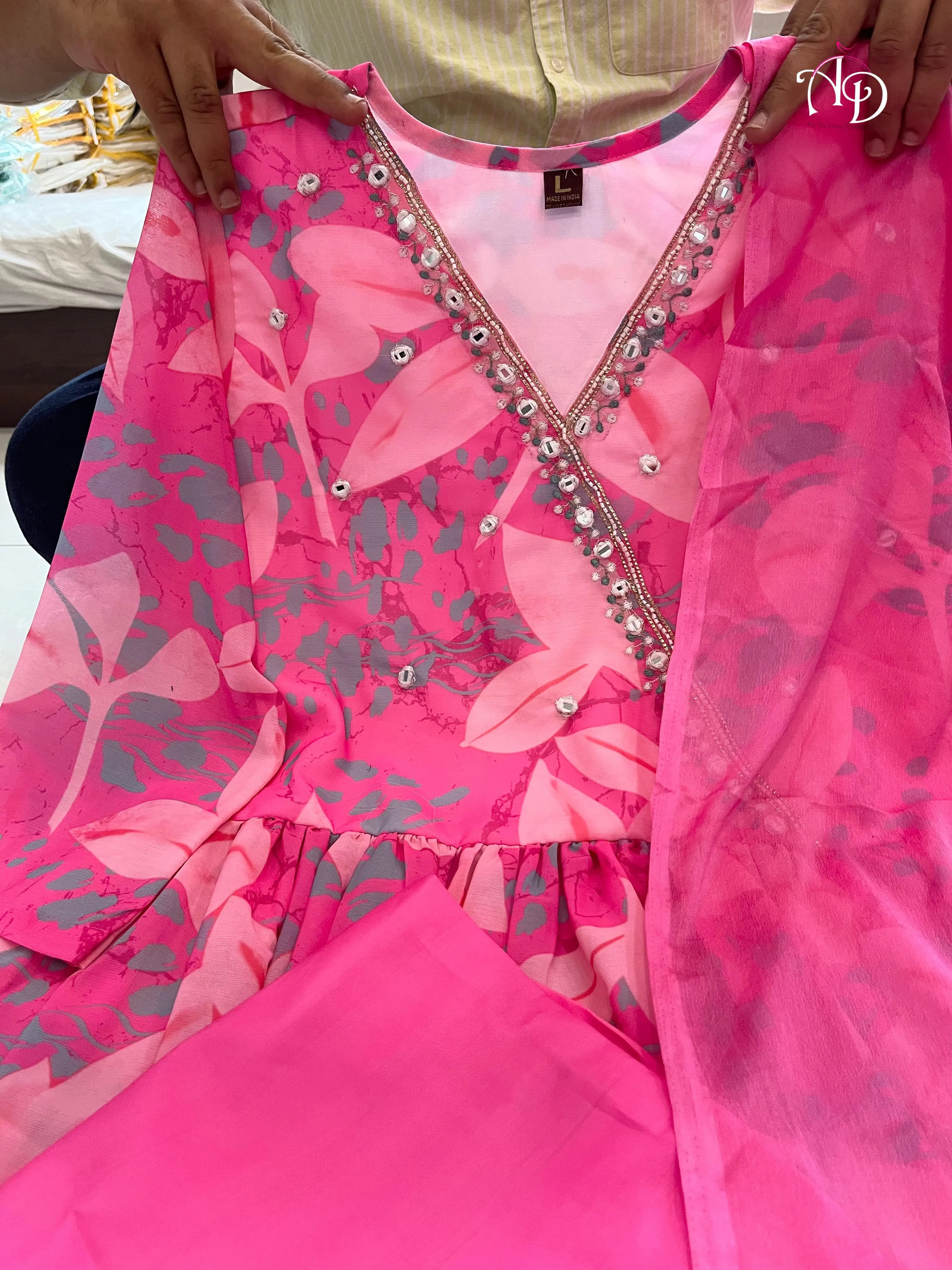 Beautiful Designer Party Wear Summer Angrakha Style Cotton Salwar Suit