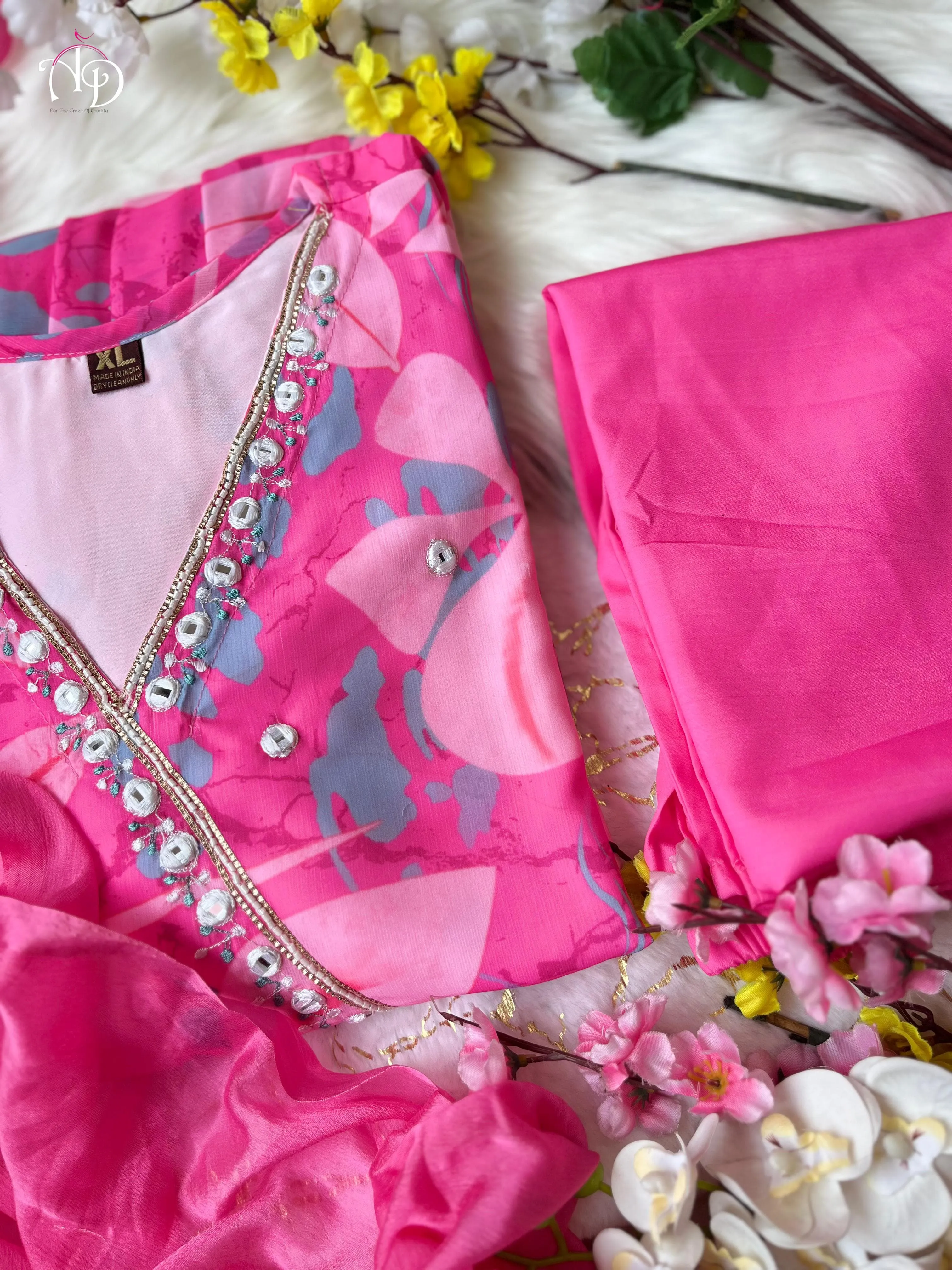 Beautiful Designer Party Wear Summer Angrakha Style Cotton Salwar Suit