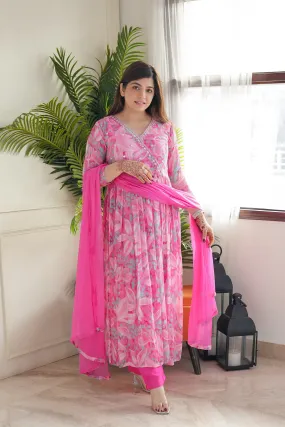 Beautiful Designer Party Wear Summer Angrakha Style Cotton Salwar Suit