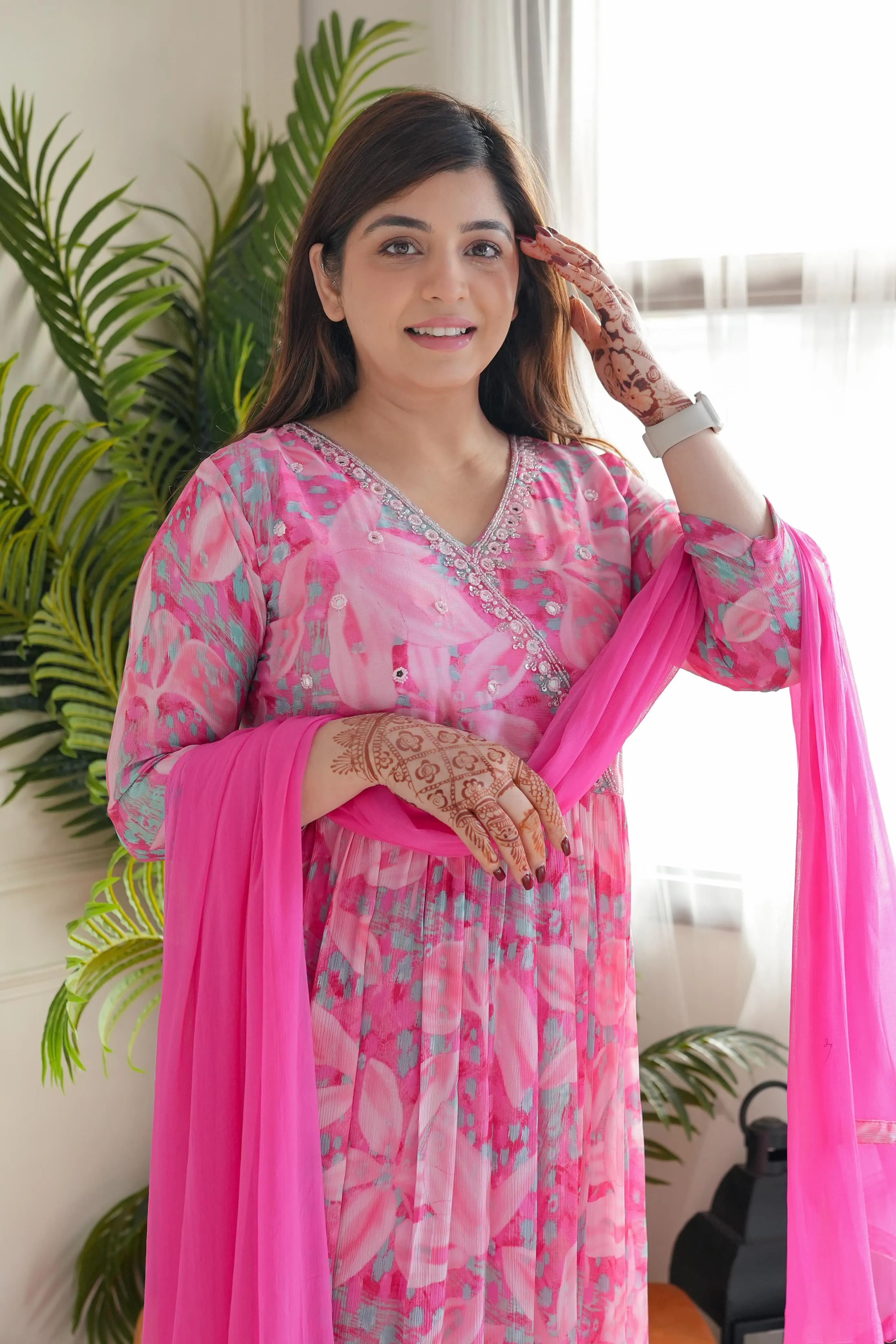 Beautiful Designer Party Wear Summer Angrakha Style Cotton Salwar Suit