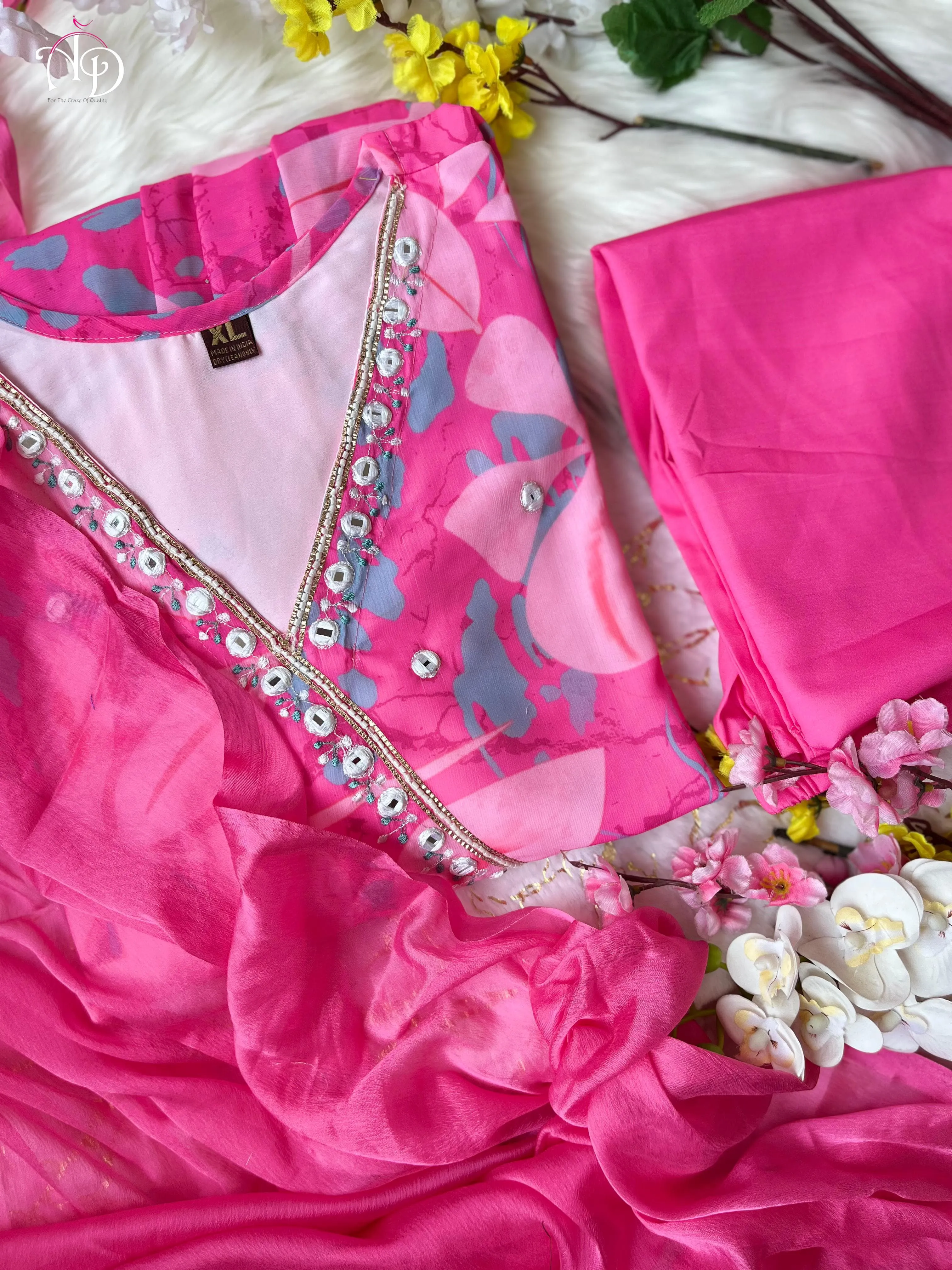 Beautiful Designer Party Wear Summer Angrakha Style Cotton Salwar Suit