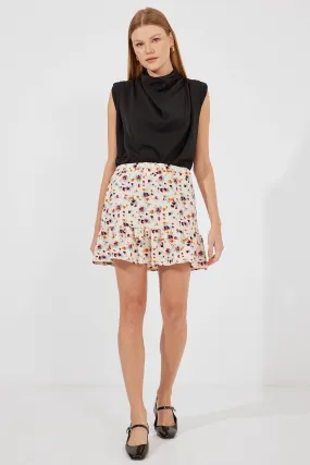 BGD Women Patterned Viscose Mini Skirt - Cream - Avondale