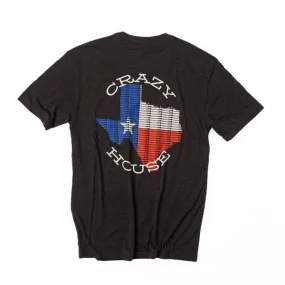 Black Crazy House Specialty T-shirt with Texas On The Back