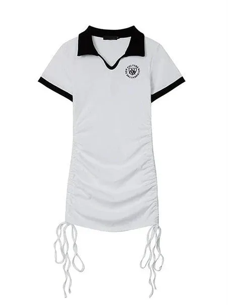 College Dress American Style Drawstring Lapel