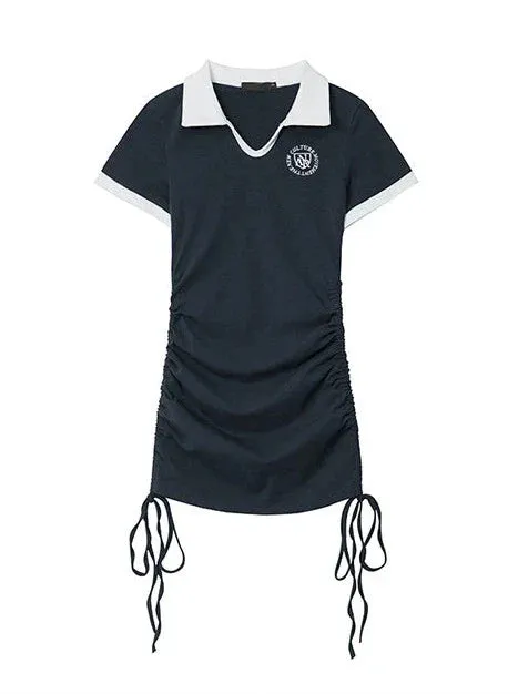 College Dress American Style Drawstring Lapel