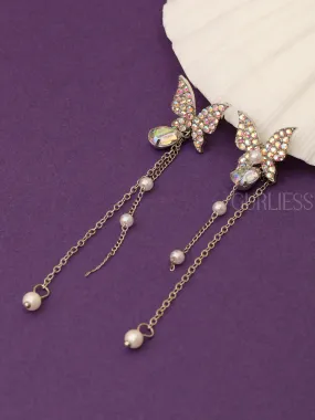Crystal Butterfly Drop Earrings
