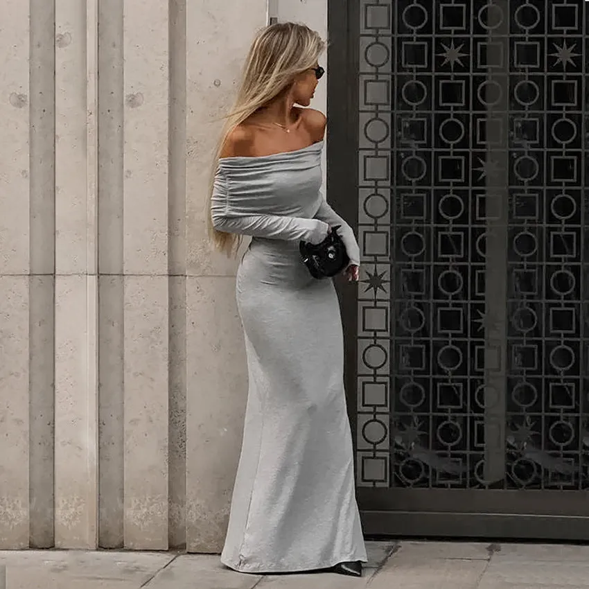 European And American Autumn And Winter Chest-wrapped Off-neck Waist-tight Hip-wrapped Tight Skirt