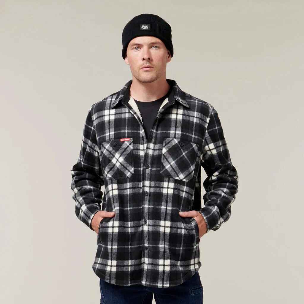 Hard Yakka Mens Legends Sherpa Comfy Fleece Jacket With Free Beanie Work Y06518