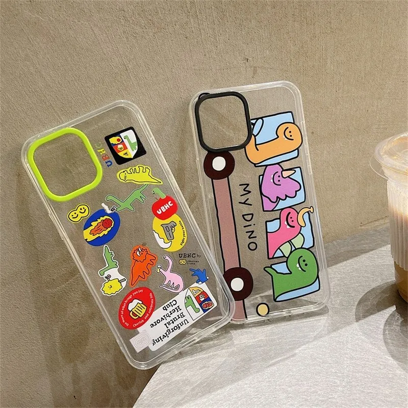 Kawaii Korean Cartoon Dinosaur iPhone Case