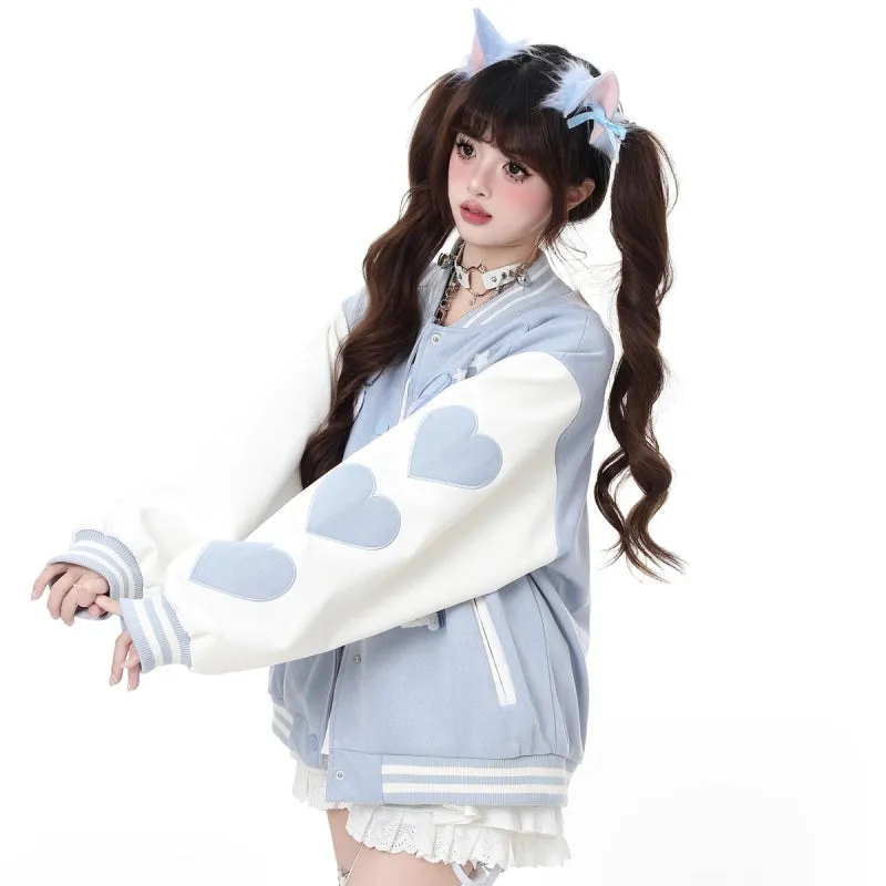 Korean Sweet Style Candy Color Baseball Jacket
