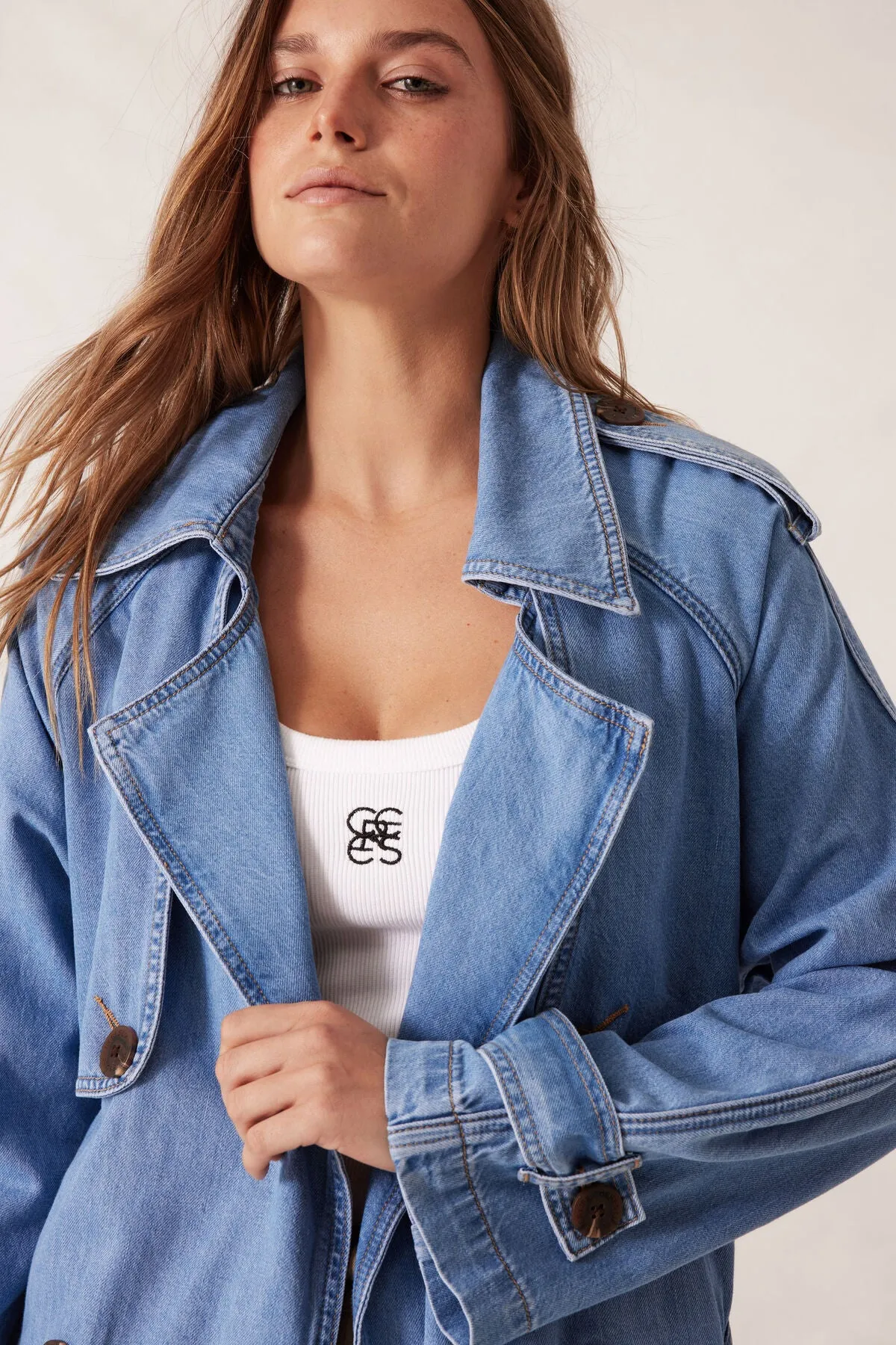 Lg Denim Trench