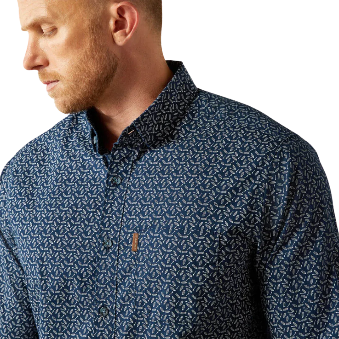 Men's Ariat Marin Modern Fit Navy Shirt 10054854