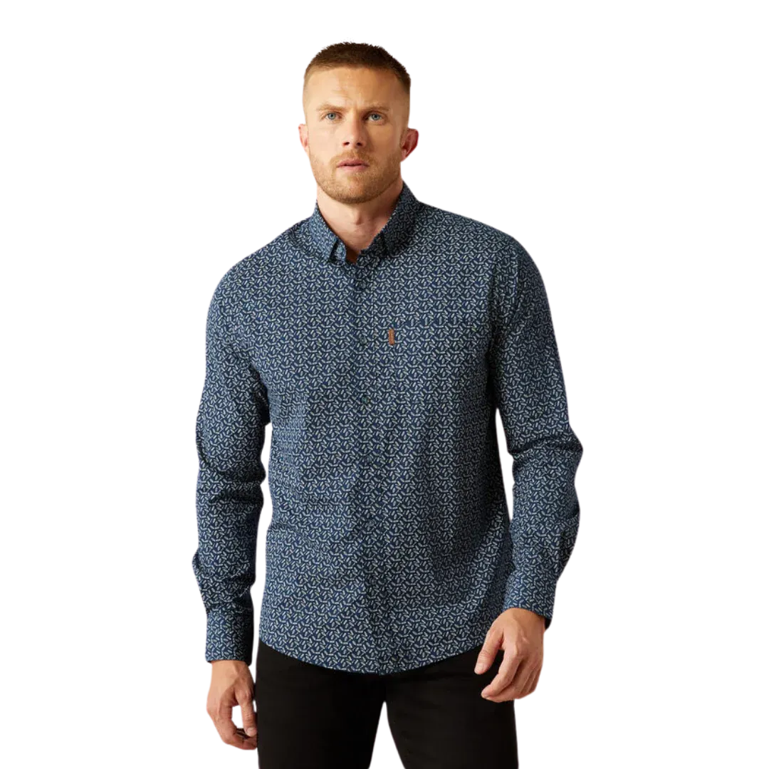 Men's Ariat Marin Modern Fit Navy Shirt 10054854