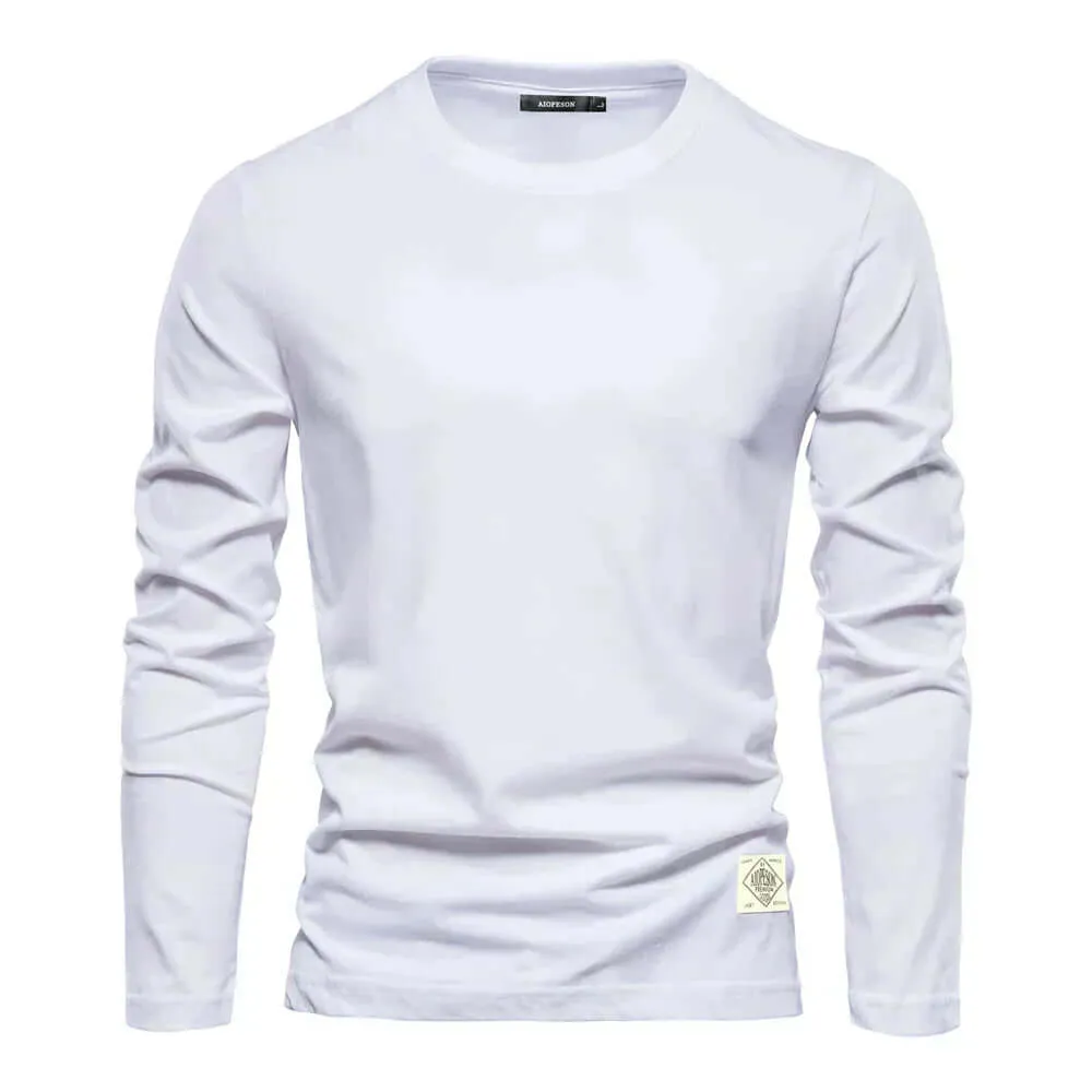 Men's Long-Sleeve Casual Crewneck T-Shirt: Relaxed Fit Tee