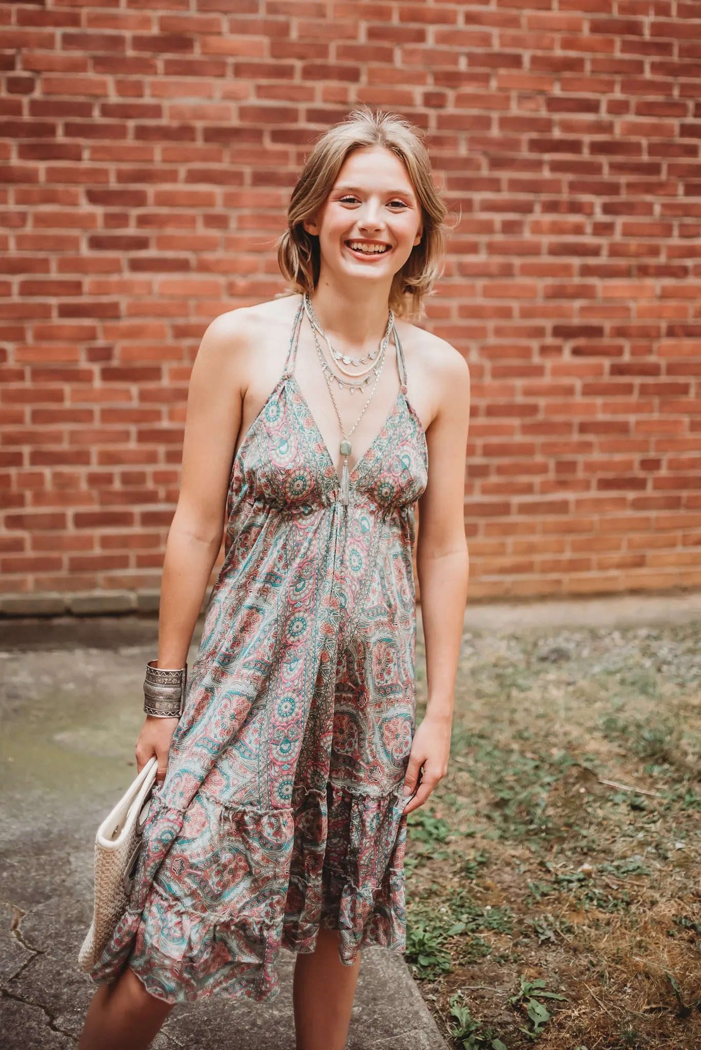 OS 0-14 Handcrafted Silk blend dress