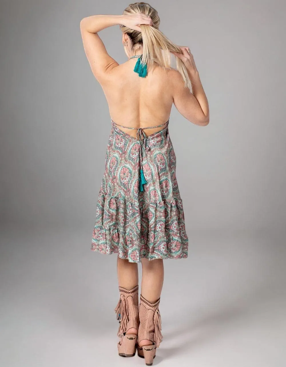 OS 0-14 Handcrafted Silk blend dress