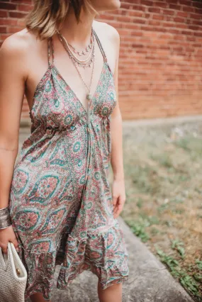 OS 0-14 Handcrafted Silk blend dress