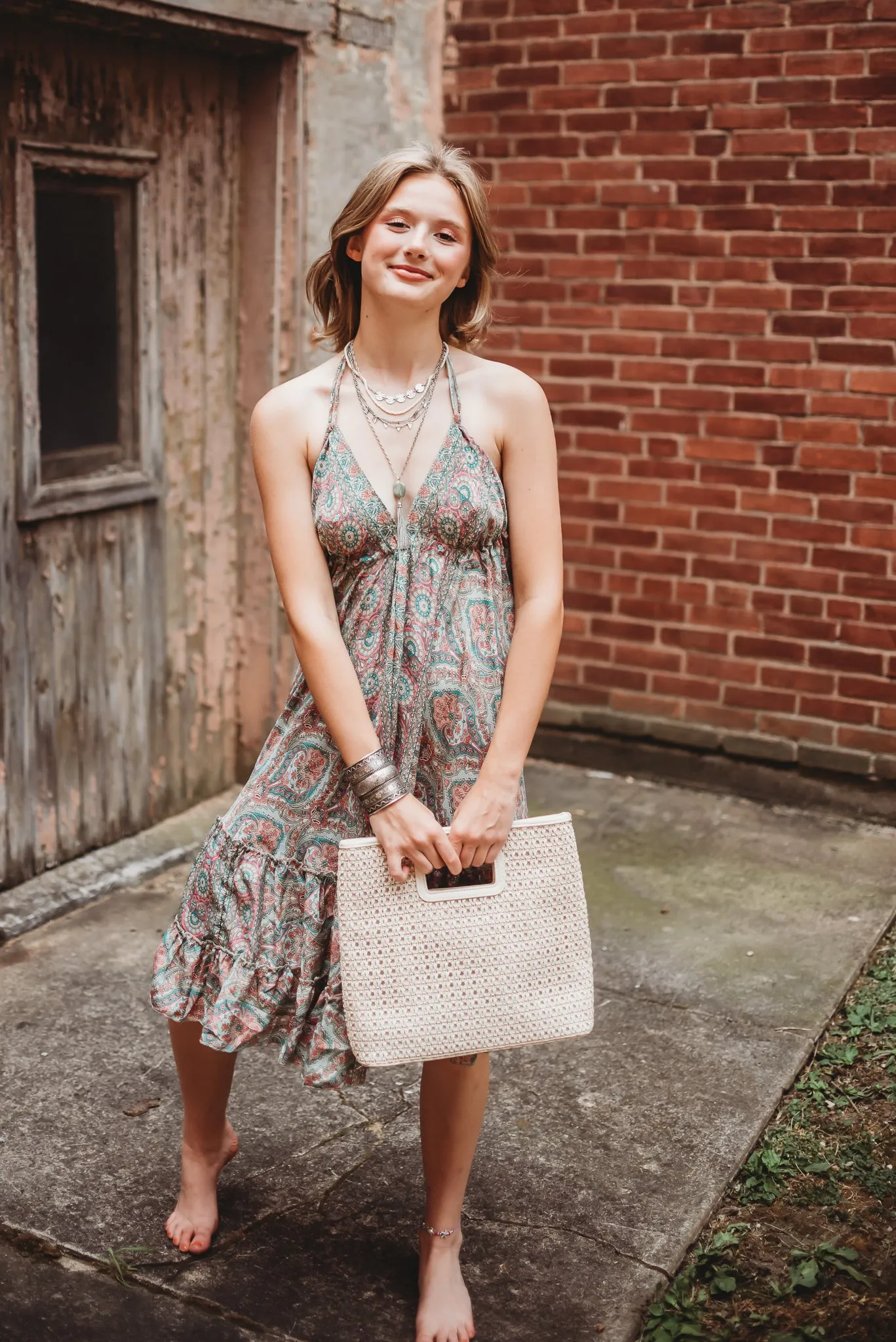 OS 0-14 Handcrafted Silk blend dress