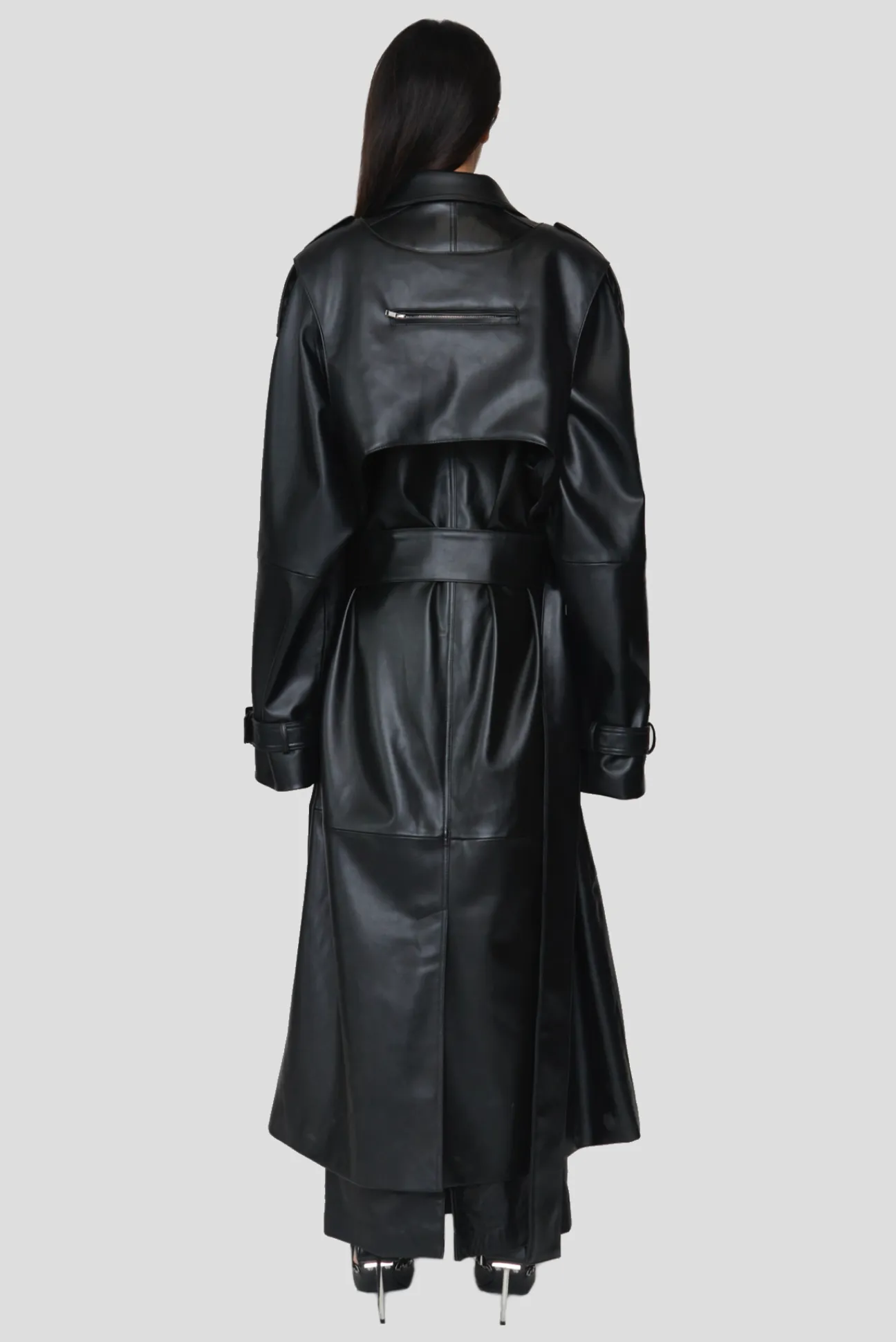 TRINITY LEATHER TRENCH COAT